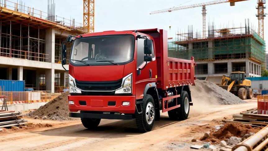 Yellow-plate light-duty dump truck